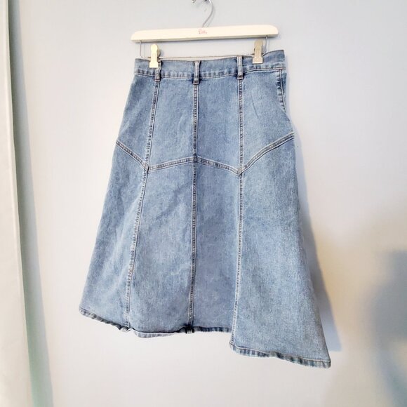 Jessica Simpson Tulip A-Line Midi Denim boho Jean Skirt, Size 8 Cottagecore - Picture 3 of 7